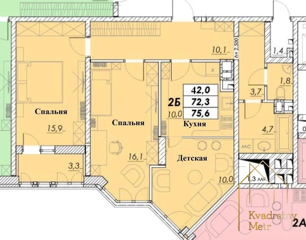 2-ком квартира в ЖК «Прохоровский квартал»! Сдача — III квартал 2026 года! — снимка 12