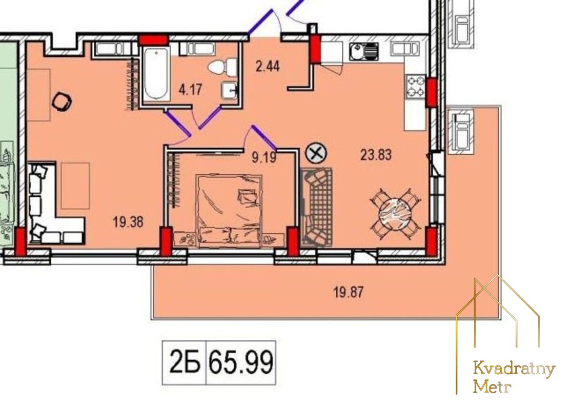 Двухкомнатная квартира с кухней-гостиной в Derby Style House — zdjęcie 1
